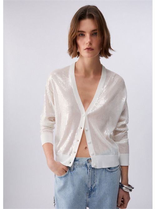 Cardigan con paillettes LIU JO | WA6530MA68R/P9691